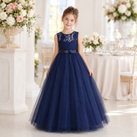 Robe de soirée de luxe en dentelle et tulle pour filles, longueur ras du sol, style robe de bal, nouvelle collection 2026, pour demoiselles d'honneur, mariage, fête, vêtements de boutique pour enfants, vente en gros