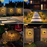 Lampu Dinding LED Mandala Tenaga Surya Harga Pabrik Proyeksi Warna-warni RGB Tahan Air IP65 Dekorasi Pagar Taman Luar Ruangan Pembelian Grosir