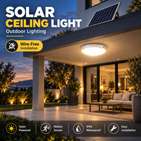 Vente flash : Lampe de plafond en aluminium à LED moderne 8W-25W pour intérieur/extérieur, couloir, garage, balcon, avec télécommande solaire