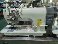Machine à coudre industrielle double aiguille haute vitesse UNIHOO UH8875E à alimentation manuelle, nouveau modèle à lit plat, point noué, moteur en métal.