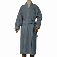 Peignoir en coton gaufré durable pour hôtel et spa, avec col kimono, ceinture, pour couple, confortable, pour sauna, vente en gros