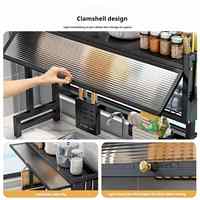 Organisateur de rangement pour accessoires de cuisine, égouttoir à vaisselle à 2 niveaux en acier inoxydable 304 pour évier