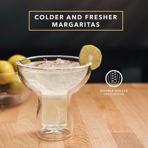 Vasos de vidrio con doble pared, Copas de <span class=keywords><strong>Margarita</strong></span> aislantes de 12 onzas, de pared única, creativa, para cóctel, Bar - Product Image 4
