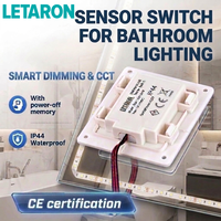 Capteur tactile DC12V/24V 100mA 60W/120W pour éclairage de miroir, interrupteur de gradation à une touche IP44 pour solutions d'éclairage de salle de bain