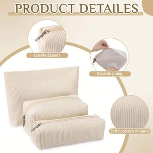Small Makeup Bag for <b>Purse</b> Mini Cosmetics Bag Corduroy <b>Cute</b> Cosmetic Pouch for Women - Product Image 5