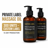 Huile de massage corporel amincissante anti-cellulite à marque privée, qualité SPA, huile essentielle composée, faible MOQ, logo personnalisé, 300 unités disponibles
