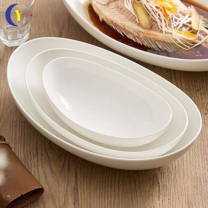 Nordic White Tableware Boat Shape Bowl Ceramic <b>Soup</b> Salad Pasta Bowls Oval Bowl for Catering Buffet of Hotel - Product Image 4