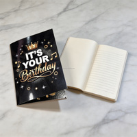 Carte musicale d'anniversaire à prix d'usine avec lumière LED, carte de vœux musicale personnalisée en gros pour boutique de cadeaux, faible MOQ