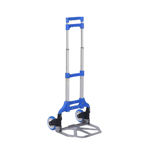 JK JK-RA60B Folding Aluminium Frame Hand Cart Dolly OEM Lightweight 2 Wheel <b>Platform</b> <b>Trolley</b> Chrome Plated Handle Silver/Green - Product Image 2