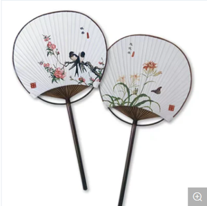 Retro Phụ Nữ Cầm Tay Tre Tròn Giấy Hand <span class=keywords><strong>Fan</strong></span> Với Oriental Favor - Product Image 4