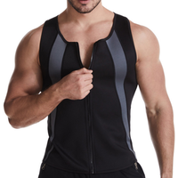 Gilet de sudation pour homme, ceinture amincissante, combinaison de sudation en néoprène chaud, corset, body shaper, débardeur zippé, t-shirt d'entraînement