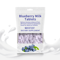 Tablet Susu Blueberry OEM/ODM Berkualitas Tinggi, Suplemen Sehat, Tablet Kunyah, Tablet Susu Blueberry