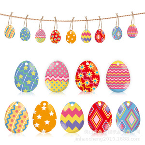 <b>Easter</b> <b>Ornaments</b> Egg Design Paper Decorations For Indoor Party Venue Setup Reusable - Product Image 3