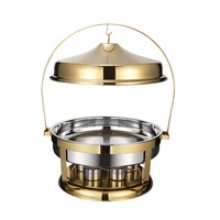 Chauffe-Plats Professionnel de Luxe 20L à Alimentation au Gaz, en Acier Inoxydable de Haute Qualité, pour Buffets et Traiteurs
