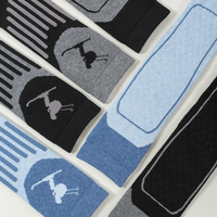 Calcetines de esquí de lana a juego para parejas, de invierno, tejidos con rizo acolchado, hasta la rodilla, con puño y logotipo personalizado, para deportes de nieve