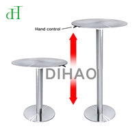 Bureau debout moderne rond or et argent - Table pour ordinateur portable à hauteur réglable pneumatiquement pour le bureau à domicile