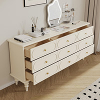 Commode haute moderne européenne de style français, en bois blanc, avec 5 tiroirs profonds pour vêtements, idéale pour chambre, hôpital ou salon
