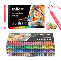 Stylo gel à peinture acrylique 80 couleurs, pointe extra fine, séchage rapide, marqueur pour papier noir et art