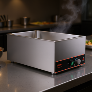 Réchauffe-aliments électrique Vevor 1500W en acier inoxydable, bain-marie de comptoir, chauffage rapide, équipement de cuisine commercial - Product Image 2