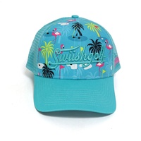 Chapeau de fleur d'été européen personnalisé Hawaii Outdoor Fishing Performance Surfing Travel Embroidery Printed 6-Panel Trucker Hat