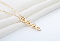 Collar con colgante en espiral de la estructura molecular del ADN, joyería creativa para amantes de la ciencia