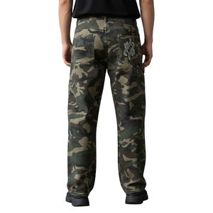 <span class=keywords><strong>Pantalon</strong></span> cargo camouflage pour homme TOPSHOW, style streetwear, 100% coton, toile de canard lavée, taille haute, ample, jambe large - Product Image 6