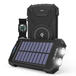 10000mAh su geçirmez kablosuz şarj cihazı güneş enerjisi bankası cep telefonu taşınabilir şarj aleti
