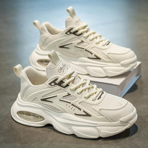 Zapatillas Blancas de Primavera para Hombre, Transpirables, Antideslizantes, Duraderas, Deportivas, Casuales, con Cordones, Parte Superior de Tela Elástica de PU, Forro de Algodón, Evergreen - Product Image 5