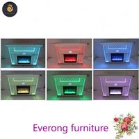 Tables console miroir avec cheminée électrique avec lumière led