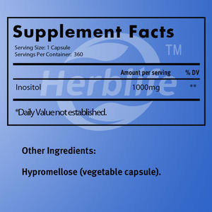 Inositol en Cápsulas - 1000 Mg, Mio-Inositol - Salud del Estado de Ánimo y Bienestar - Venta al por Mayor, Personalizable - Product Image 2