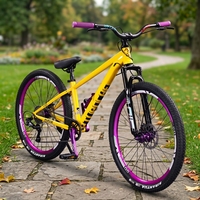 Vélo de montagne Dirt Jump de 26 pouces, cadre en carbone haute résistance, fourche à suspension avant, frein à disque, vélo tout-terrain