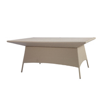 Ensemble de salle à manger d'extérieur moderne en rotin et aluminium, résistant à l'eau, avec coussins, 6 places, résistant aux UV, durable, pour jardin, salon, hôtel