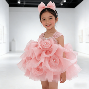 <span class=keywords><strong>Vestido</strong></span> de Fiesta 3D con Cuentas y Tul <span class=keywords><strong>para</strong></span> Niñas, <span class=keywords><strong>Vestido</strong></span> de Princesa <span class=keywords><strong>para</strong></span> Cumpleaños, Bodas y Eventos Formales - Product Image 3