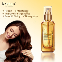 Semprotan Minyak Rambut Silkening Mist Vegan dengan Argan Oil, Pelindung Panas, Melembutkan, Memperbaiki Kerusakan, Melembapkan, dan Menyegarkan