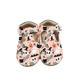 تصميم جديد 3D طباعة هالوين الكرتون نمط جلد طفل أحذية T-بار الاطفال ماري جين أحذية للطفل - Product Image 6