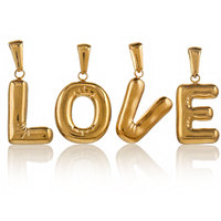 SSeeSY personnalisable élégant et simple bricolage en acier inoxydable bijoux lettre accessoires 18K plaqué or pendentifs fabricant OEM