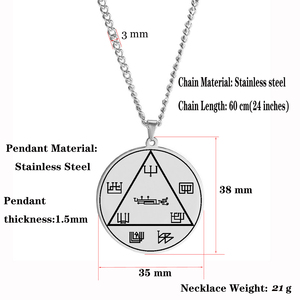 HLSS94 Angelo Custode Nelchael per Allontanare le Energia Negativa Amuleto Talismano Collana con Ciondolo in Acciaio Inox con Incisione Laser - Product Image 4