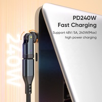 Logo personnalisé Mini téléphone portable PD240W Alimentation durable Transfert de données Câble portable de type C Charge rapide avec adaptateur