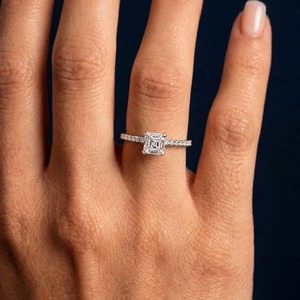 Anillos de Joyería Fina de Diseño Clásico Dylam para Mujer, Anillo de Eternidad de Plata S2925 con Moissanita Cuadrada D VVS1, Anillos de Boda - Product Image 4