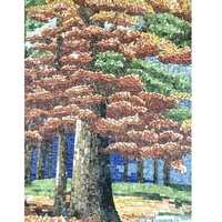 Meilleures ventes : Carreaux muraux en micro-mosaïque faits main, motif paysage forestier, mosaïque artisanale en marbre pour la décoration intérieure