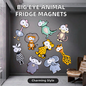 Aimants de réfrigérateur en caoutchouc 3D personnalisés, forme moyenne, motif animal de dessin animé mignon, vente en gros - Product Image 4