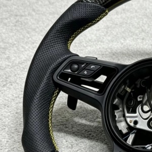 Volante Deportivo de Fibra de Carbono Brillante y Cuero Perforado para Porsche Panamera, Macan, Cayenne, 718, 911, Repuesto para Interior de Auto - Product Image 2