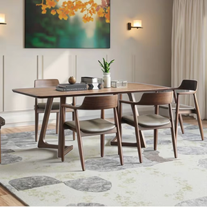 Tavolo da pranzo in <span class=keywords><strong>legno</strong></span> massello sedie rettangolare Log tavolo semplice casa sala da pranzo - Product Image 1