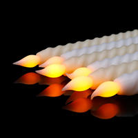 Bougies coniques sans flamme scintillantes en plastique, à piles, pour décoration de mariage, bougies électriques, bougies LED de Noël