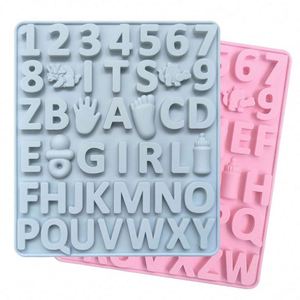 Nuevos Moldes de Chocolate con Letras y Números, Mini Moldes de Resina con Letras, Pequeños Moldes de Silicona para Números y Alfabeto, Molde de Fundición de Epoxi - Product Image 1
