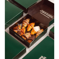 Boîte à pâtisserie personnalisée pour fête, assortiment de petits croissants, biscuits au chocolat, emballage en papier kraft pour desserts, traiteur, fromage, sushi gaufré