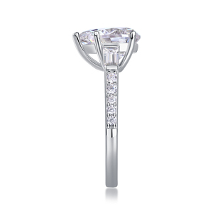 12981 gioielli di lusso classico 925 di moda in argento Sterling anello di nozze a forma di goccia d'acqua Moissanite classico anello di nozze - Product Image 3