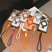 Étui de téléphone antichoc de luxe élégant avec placage mat et coins renforcés pour iPhone 18 17 Pro Max 16 15 14 13, en plastique TPU avec support et sangle