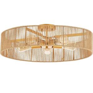 Lampade a Soffitto LED in Rattan Naturale e Ferro, Lampadari Bohémien per Portico, <span class=keywords><strong>Corridoio</strong></span>, Camera da Letto e Soggiorno, Fornitura Esclusiva Transfrontaliera - Product Image 1