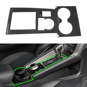 Caja de cambio de marchas de fibra de carbono ABS para coche, Kits de carrocería, cubierta de Panel, perilla de cambio de marchas para Mitsubishi Pajero Sport 2020, color negro